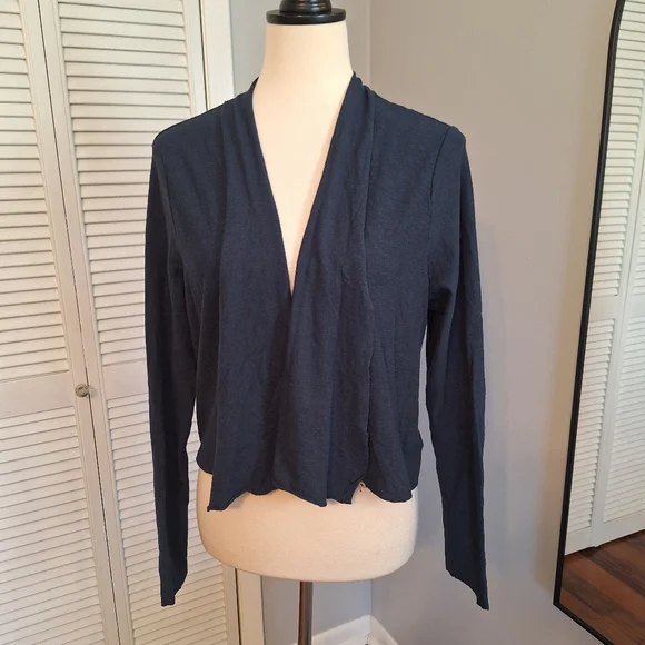 Cut Loose Linen Blend navy Long Sleeve Cardigan Sz Large *C6 - Picture 1 of 4